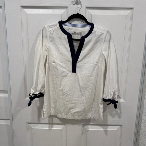 Vineyard Vines Color Block  Savannah Popover Top Xsmall Xs - Picture 1 of 7